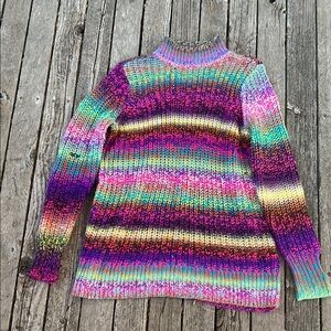 LOGO by Lori Goldstein multicolored Cowl Neck Sweater